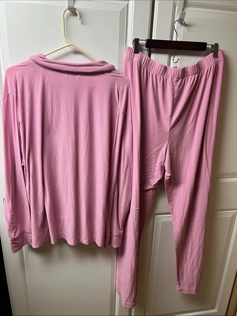 SKIMS Bubblegum Pink Two-Piece Lounge Pajama Set, XL
